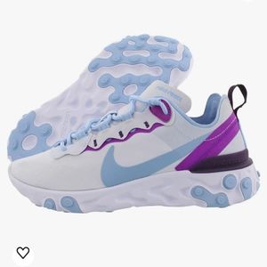 Nike React Element 55 Football Grey Blue Purple Women Shoes Sz 6.5